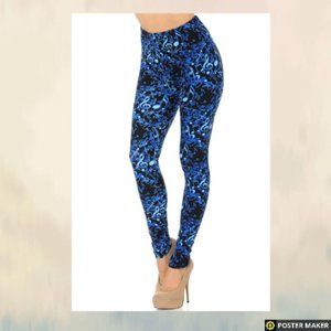 ELECTRIC BLUE MUSIC NOTE LEGGINGS